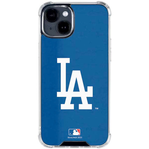 MLB Los Angeles Dodgers - Solid Distressed iPhone 15 Clear Case